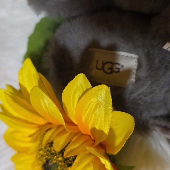 UGG ABELA Gray Fur Slippers - Picture 2 of 7